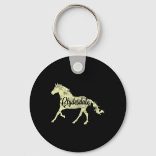 Clydesdale Draught Horse Pun Horseback Riding Gift Key Ring
