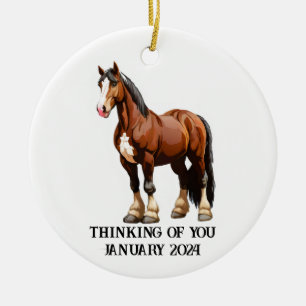 Clydesdale horse ceramic tree decoration