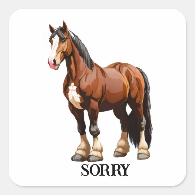 Clydesdale horse square sticker (Front)