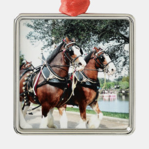 Clydesdale Horses Metal Tree Decoration