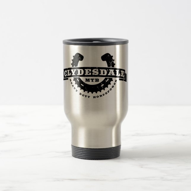 Clydesdale MTB "Heavy Duty Horsepower" travel mug (Center)