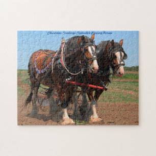 Clydesdale Ploughing Horses. Jigsaw Puzzle