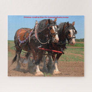 Clydesdale Ploughing Horses. Jigsaw Puzzle