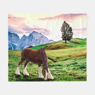 Clydesdale Stallion Fleece Blanket