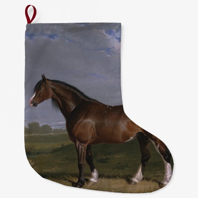 Clydesdale Stallion (Thoroughbred Horse) (Animal) Large Christmas Stocking (Front)