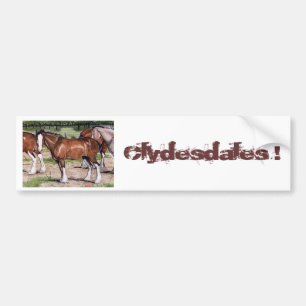 Clydesdales Rule Horse Art Bumper Sticker