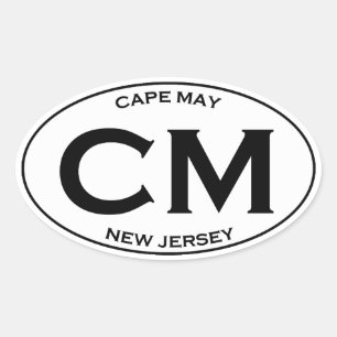 CM - Cape May New Jersey Oval Logo Sticker