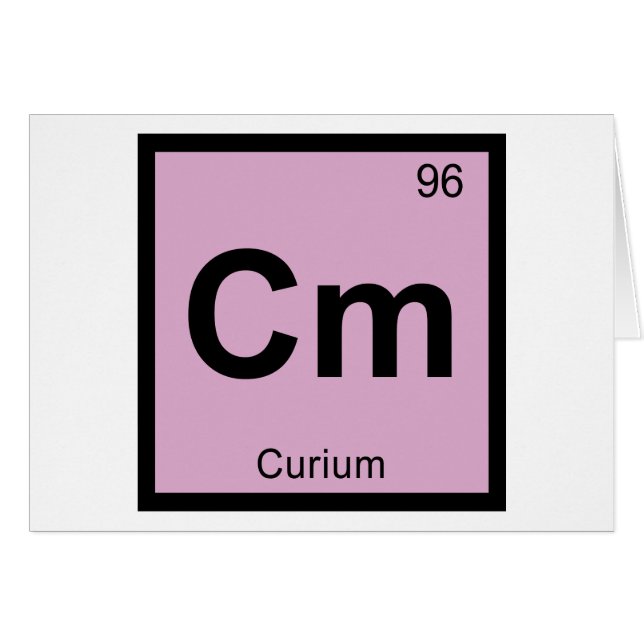 Cm - Curium Chemistry Periodic Table Symbol (Front Horizontal)