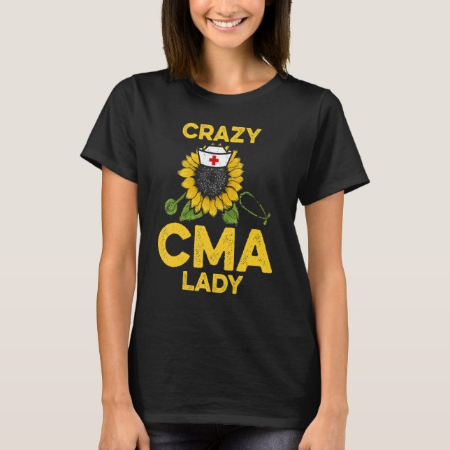 CMA Certified Medical Assistant Lady Assisting T-Shirt (Front)