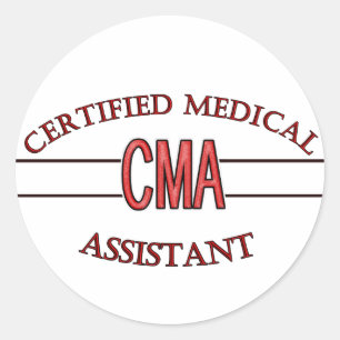 CMA Certified Medical Assistant LOGO Classic Round Sticker
