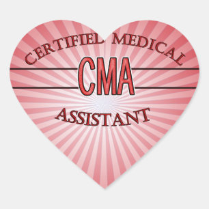 CMA Certified Medical Assistant LOGO Heart Sticker