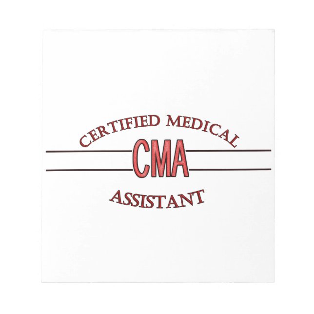 CMA Certified Medical Assistant LOGO Notepad (Front)