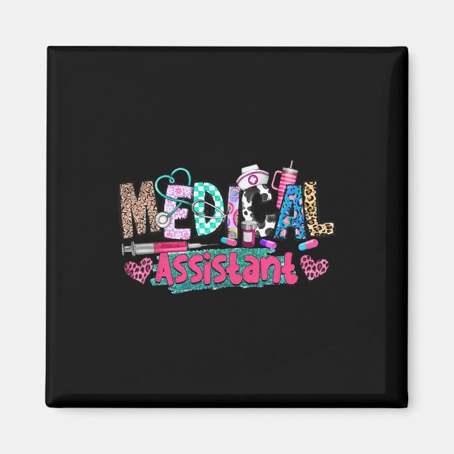 Cma Medical Istant Nurse Leopard Stethoscope Women Magnet (Front)