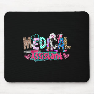 Cma Medical Istant Nurse Leopard Stethoscope Women Mouse Mat