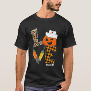 CMA Nurse Halloween Pumpkin Leopard Love Nurse Lif T-Shirt