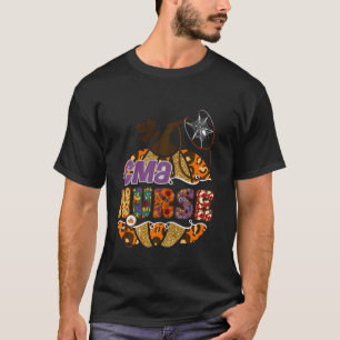 CMA Nurse Nursing Halloween Pumpkin Leopard T-Shirt