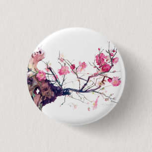 CMCarlson  Cherry Blossom Bonsai 3 Cm Round Badge
