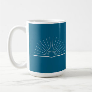 CMEC Coffee Mug - 15-oz, turquoise with white