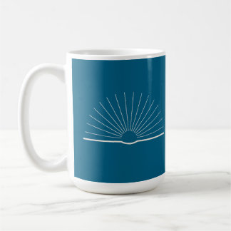 CMEC Coffee Mug - 15-oz, turquoise with white
