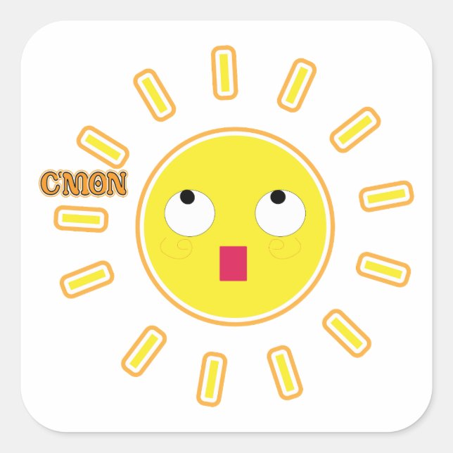 c'mon  square sticker (Front)