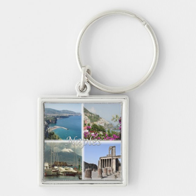 CMP035 NAPLES, Amalfi, Sorrento, Pompeii, Key Ring (Front)
