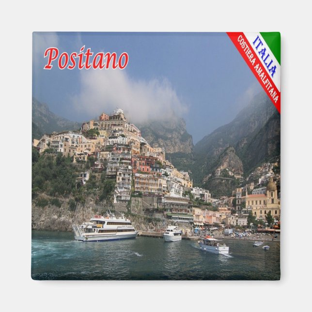 CMP038 POSITANO, AMALFI COAST, Italy, Fridge Magnet (Front)