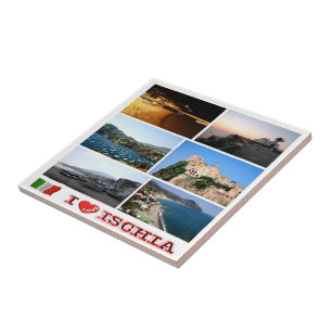 CMP068 ISCHIA I Love, Campania, Italy, Tile