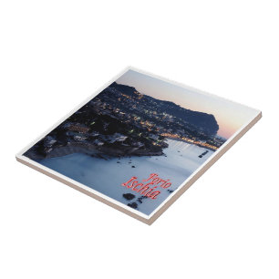 CMP076 ISCHIA, Forio at Twilight, Italy, Tile