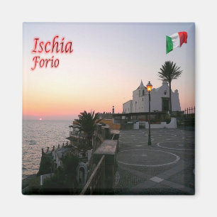 CMP081 ISCHIA, Forio at Sunset, Italy, Fridge Magnet