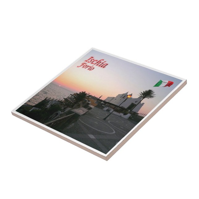 CMP081 ISCHIA, Forio at Sunset, Italy, Tile (Side)