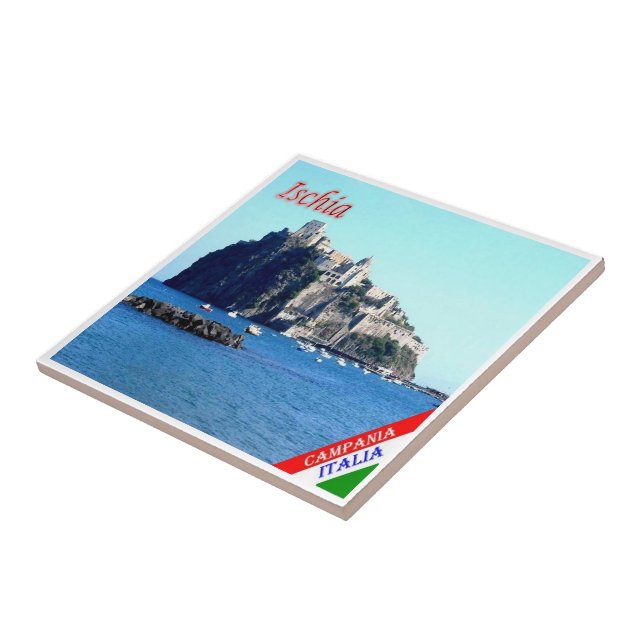 CMP086 ISCHIA, ARAGONESE Castle, Italy, Fridge Tile (Side)