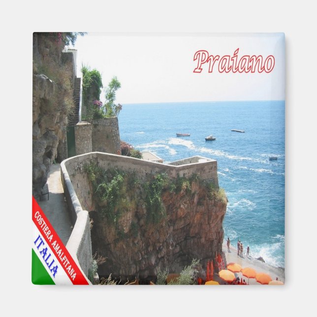 CMP102 AMALFI COAST, PRAIANO, Italy, Fridge Magnet (Front)
