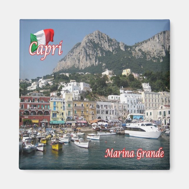 CMP122 CAPRI, Marina Grande Port, Fridge Magnet (Front)
