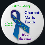 CMT Ribbon Button<br><div class="desc">The 6 inch button shown here is to large to wear but has a pop out stand to place on tables etc. All profit from this sale goes to CMT Research!</div>