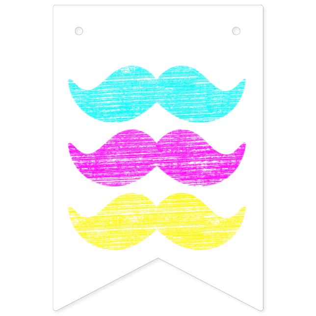 CMY Moustaches Bunting (Second Flag)