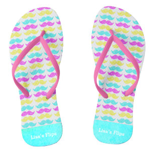 CMY Moustaches Flip Flops