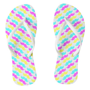 CMY Moustaches Flip Flops