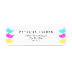 CMY Moustaches (letterpress style)