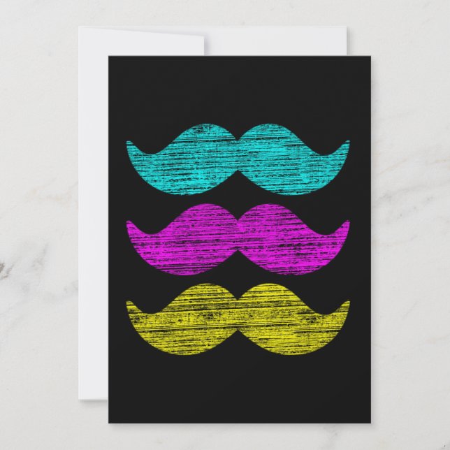 CMY Moustaches (letterpress style) (Front)