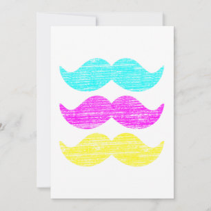 CMY Moustaches (letterpress style)