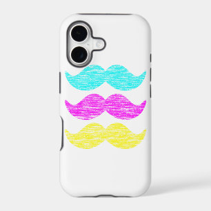 CMY Moustaches (letterpress style)