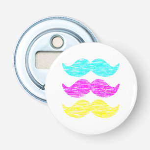 CMY Moustaches (letterpress style) Bottle Opener