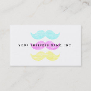 CMY Moustaches (letterpress style) Business Card