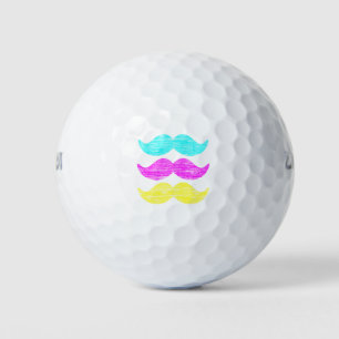 CMY Moustaches (letterpress style) Golf Balls