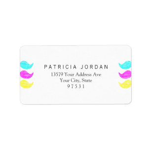 CMY Moustaches (letterpress style) Label