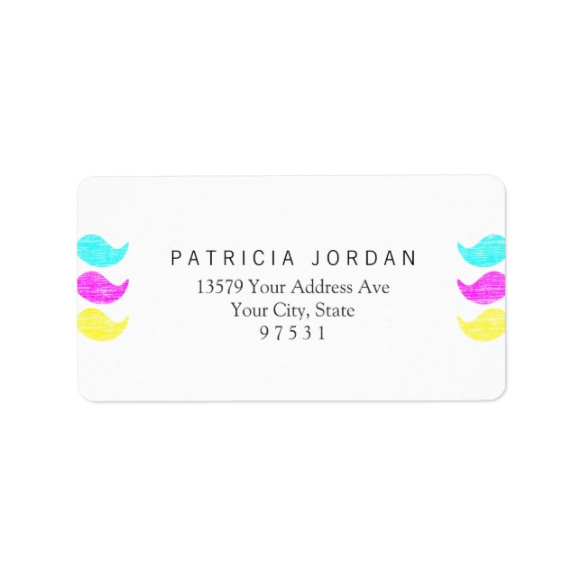 CMY Moustaches (letterpress style) Label (Front)