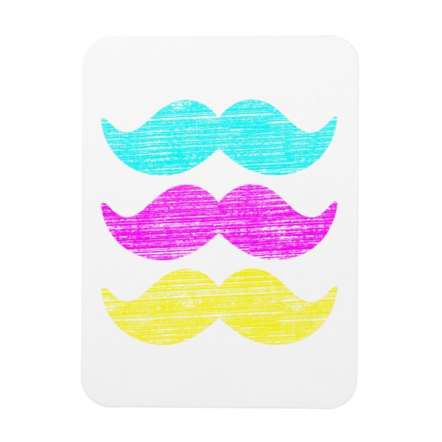 CMY Moustaches (letterpress style) Magnet (Vertical)