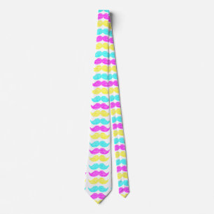 CMY Moustaches (letterpress style) Tie