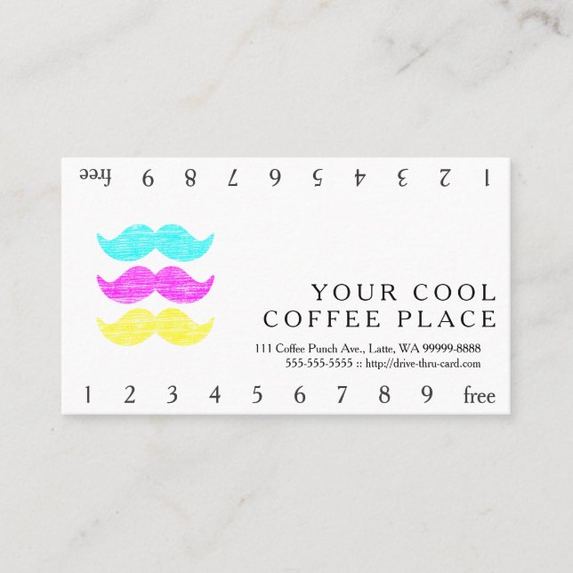 CMY Moustaches Loyalty Card (Front)