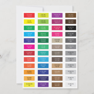 CMYK and Hex Code Colour Samples